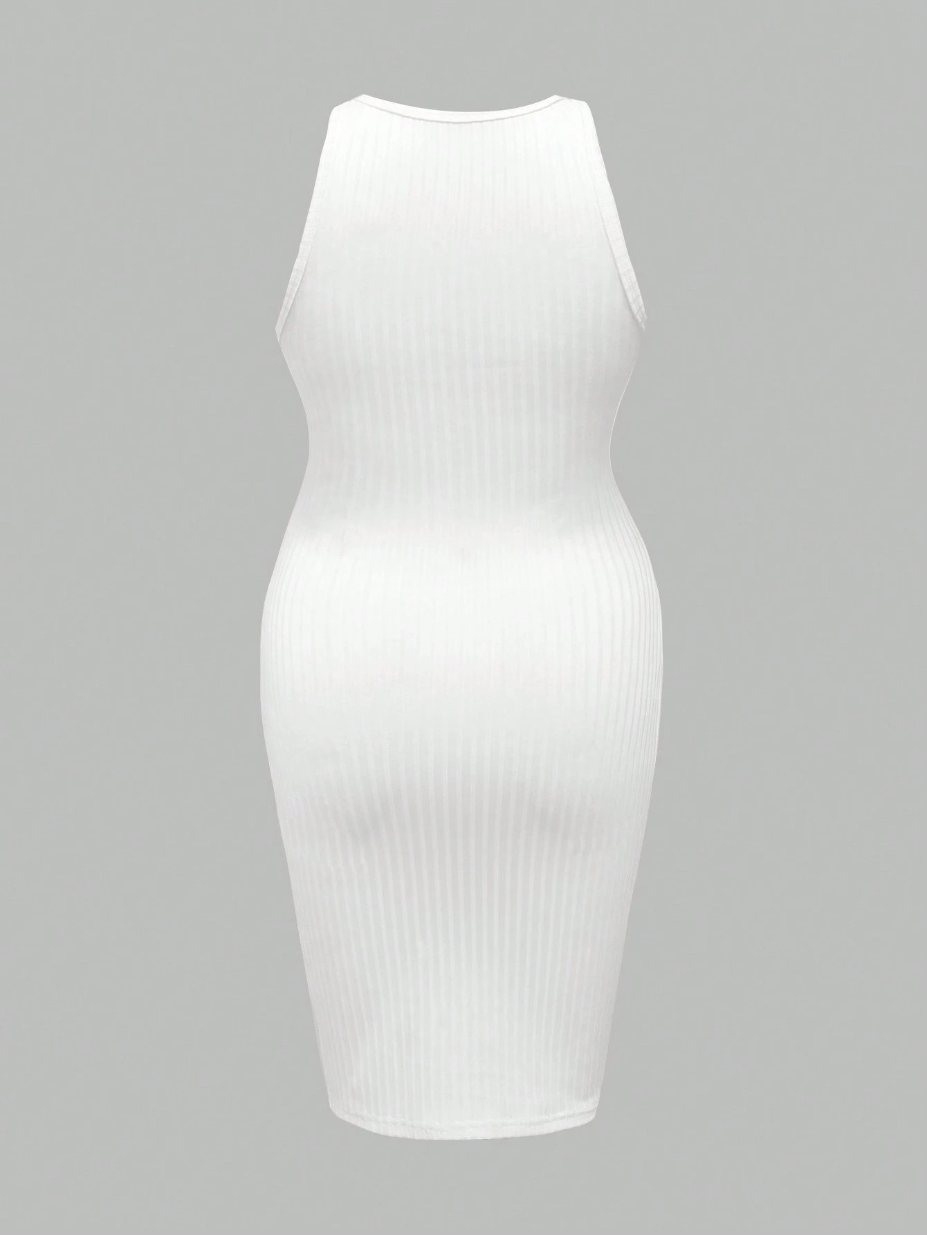 Rochie de maternitate cu pulover casual cu nervuri, de culoare solidă, cu gât rotund