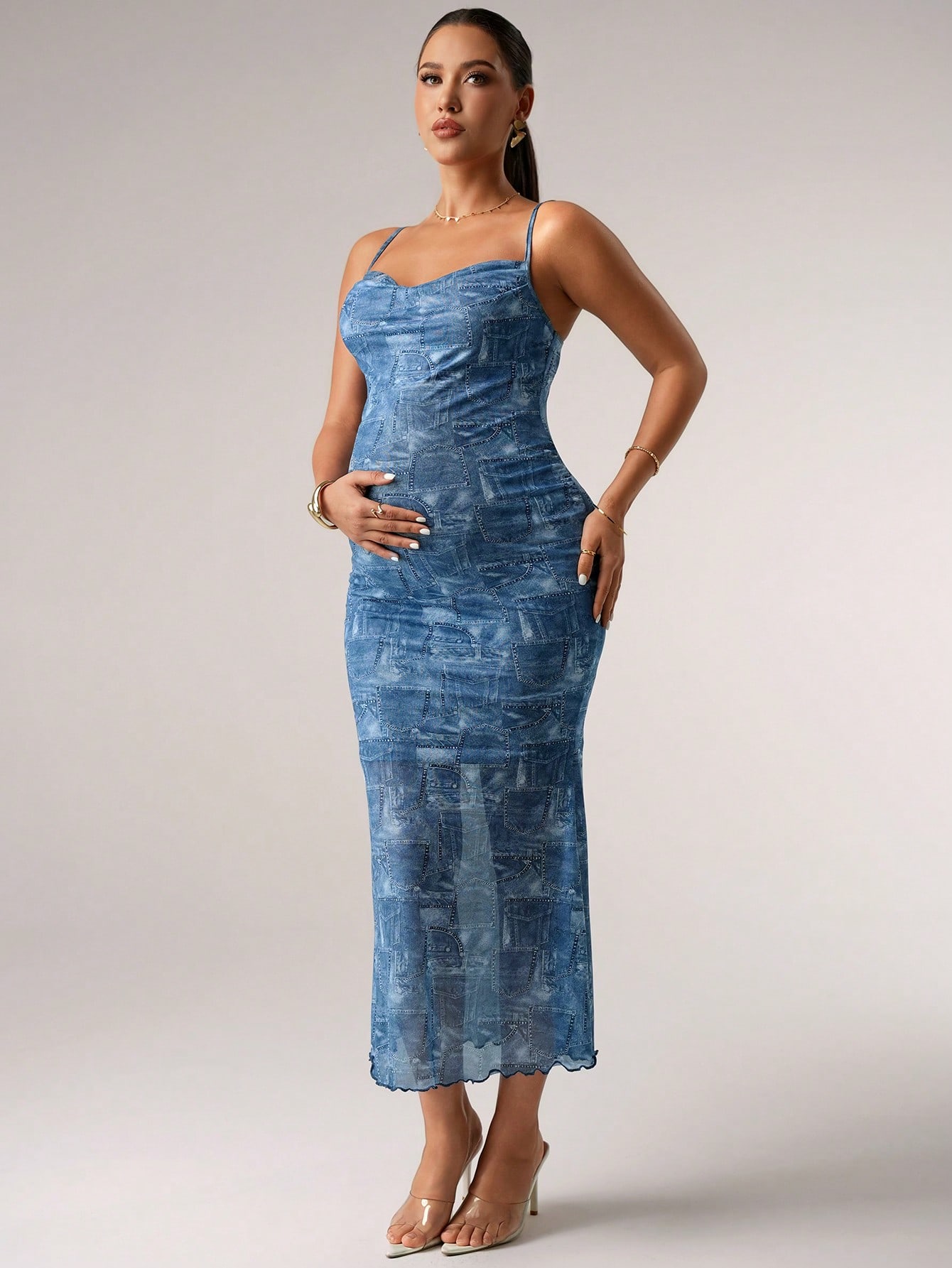 Rochie de soare mulată pentru maternitate pentru petrecere sexy
