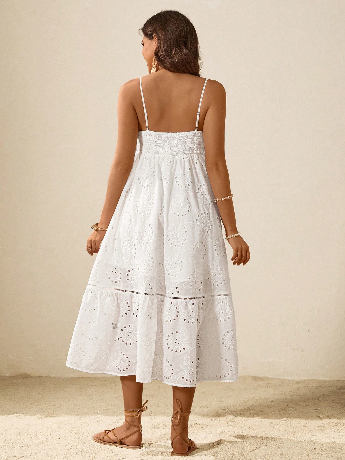 Boho mama maternitate vacanță casual culoare solidă goală broderie spaghete curea rochie de vară ținute pentru femei