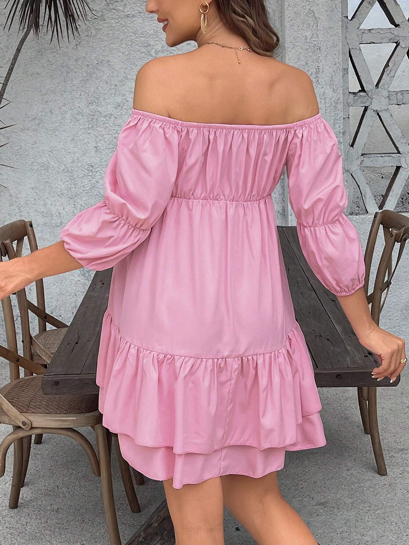 Rochie pentru maternitate rochie de vacanță casual de culoare solidă cu volane tiv cu volane rochie midi