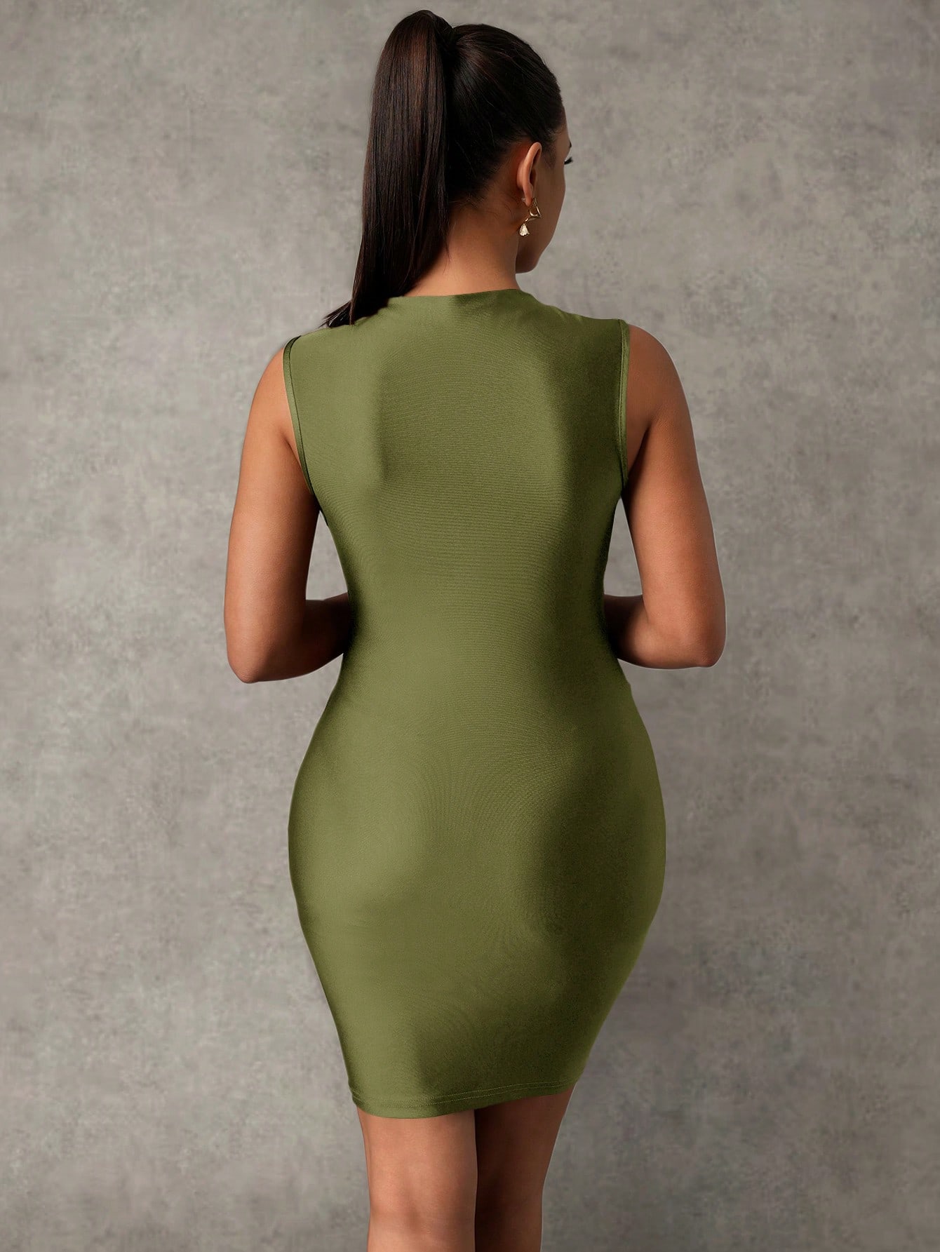Rochie de maternitate fără mâneci cu fermoar în față de culoare solidă, la modă pentru vară