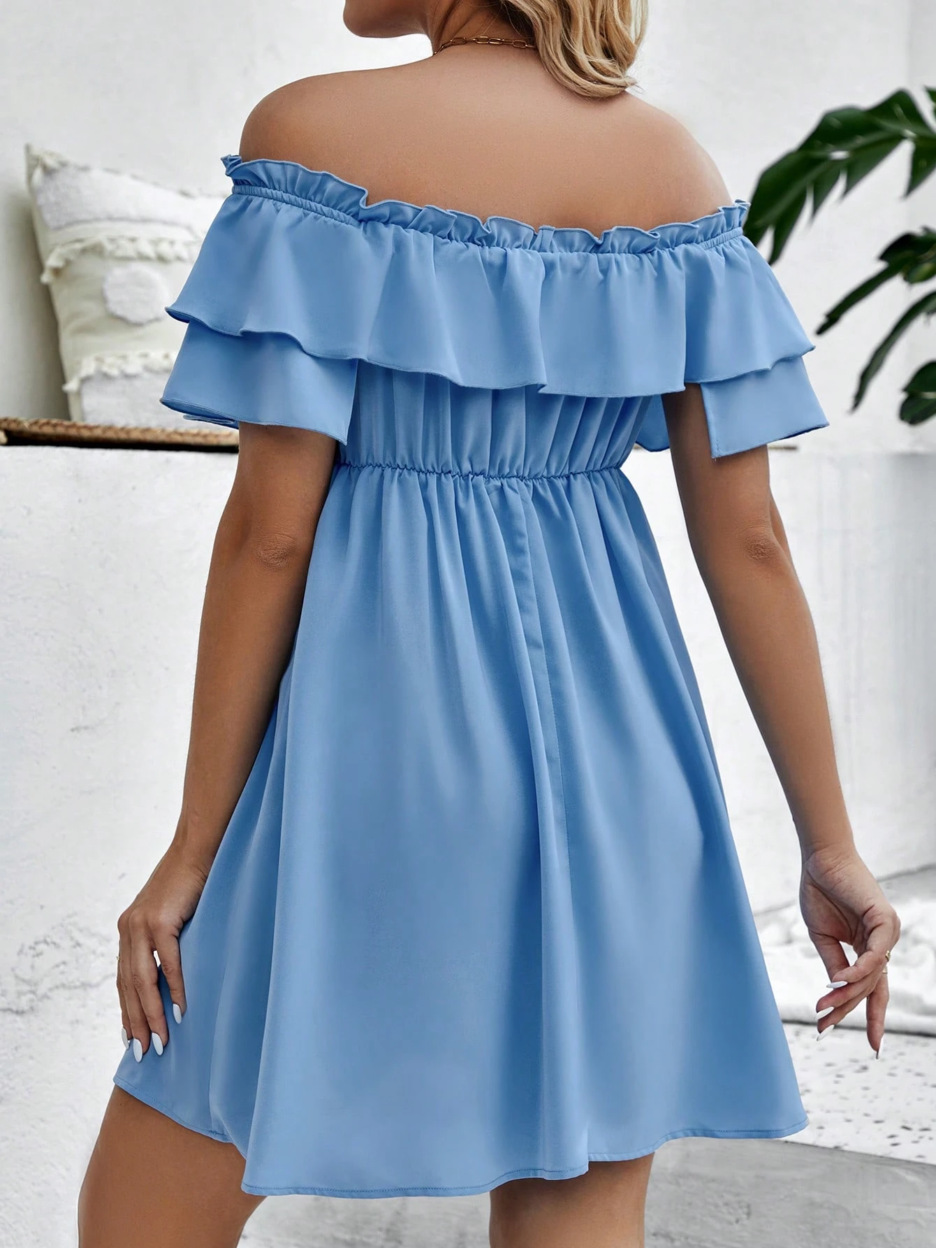 Rochie pentru gravide off shoulder cu nod în față rochie cu volane