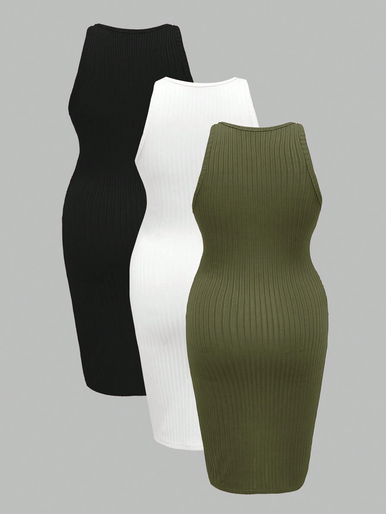 Rochie de maternitate cu pulover casual cu nervuri, de culoare solidă, cu gât rotund