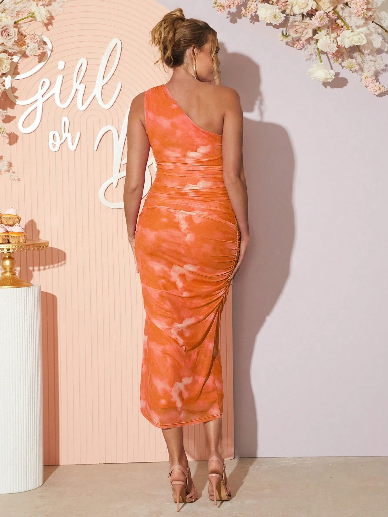 Rochie de maternitate fără mâneci Tie dye, rochie de vară casual elegantă și mulată
