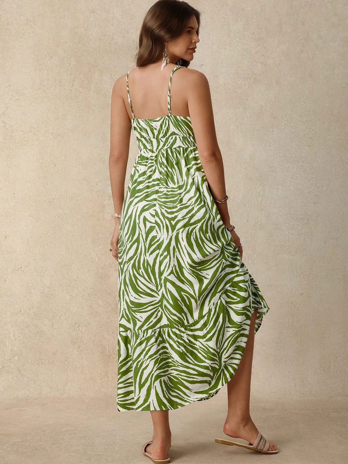 Boho mama mammakjole barselsferie casual all-over print spaghettistroppkjole sommerkjole mammakjole damekjole sommerkjole damekjole ferie ferieantrekk