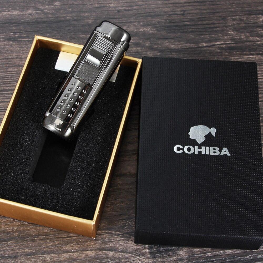 COHIBA 4-струйна запалка с вграден нож за пури