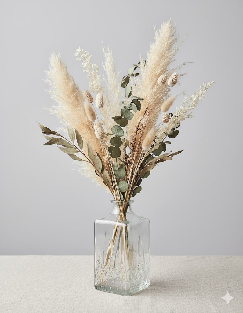 Váza z priehľadného kameňa