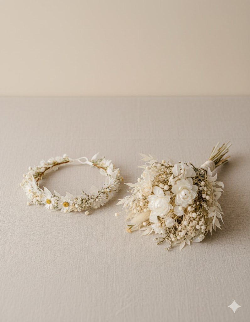 Vintage korunka zo sušených vlasov