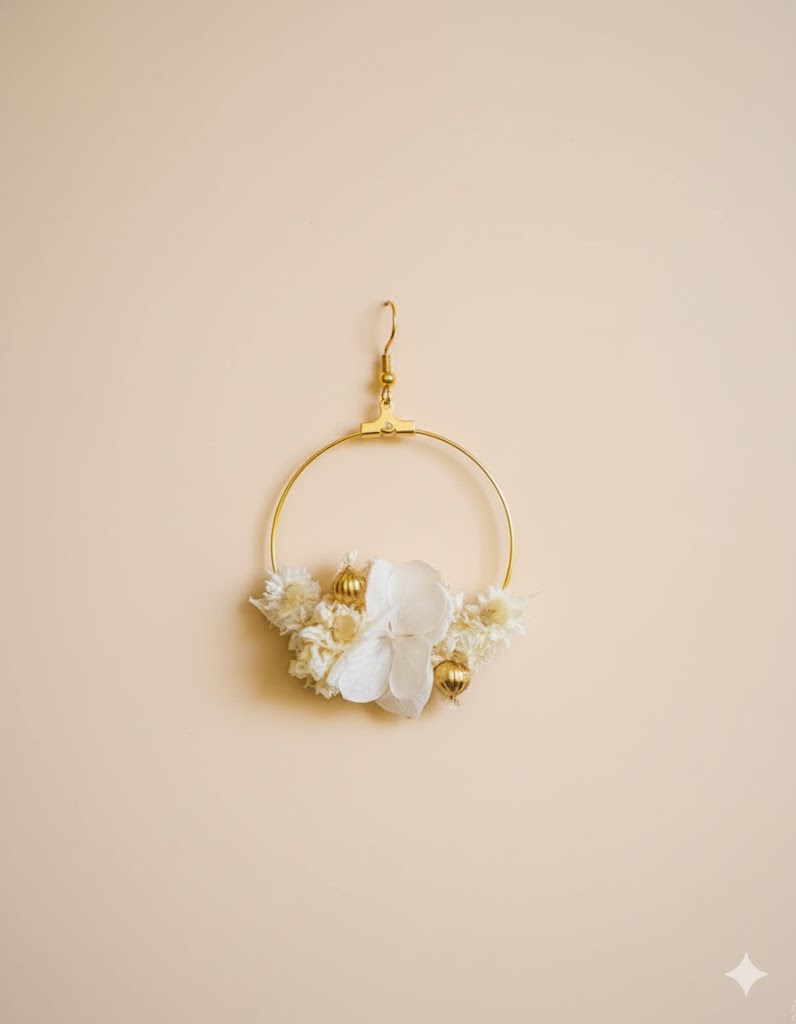 Vintage náušnice zo sušených kvetov m