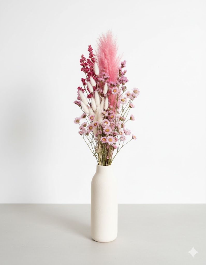 Kytica zo sušených ružových kvetov