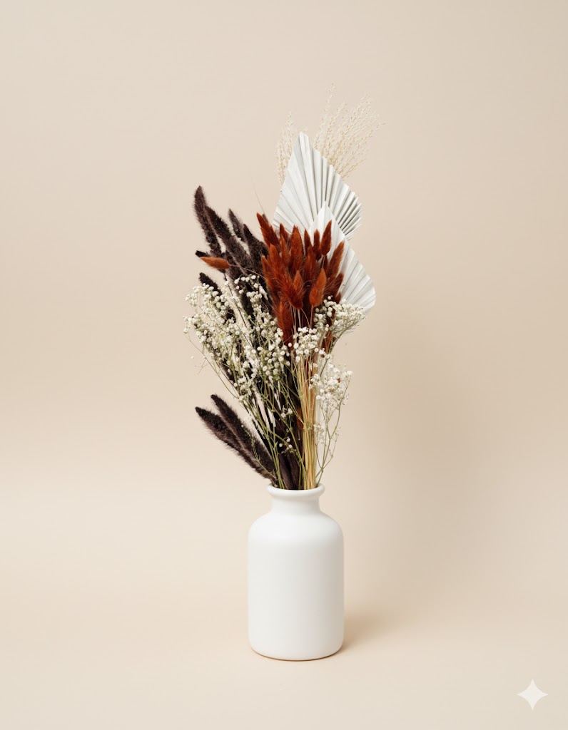 Zmes sušených kvetov v hnedej farbe