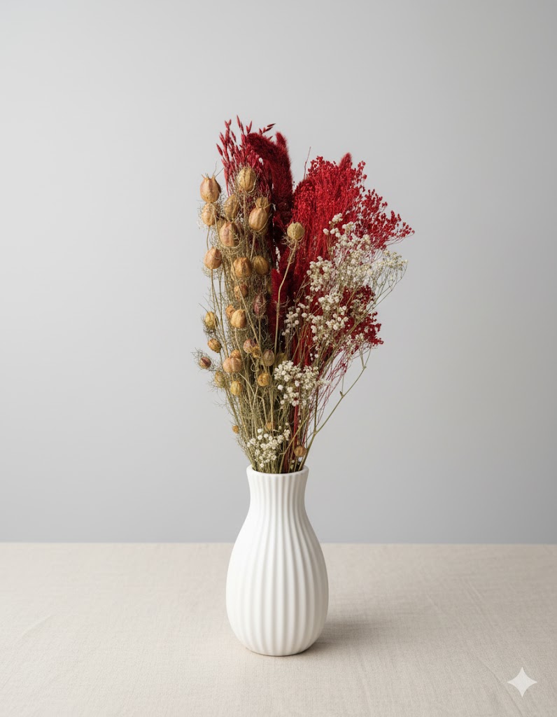 Kytica zo sušených červených kvetov