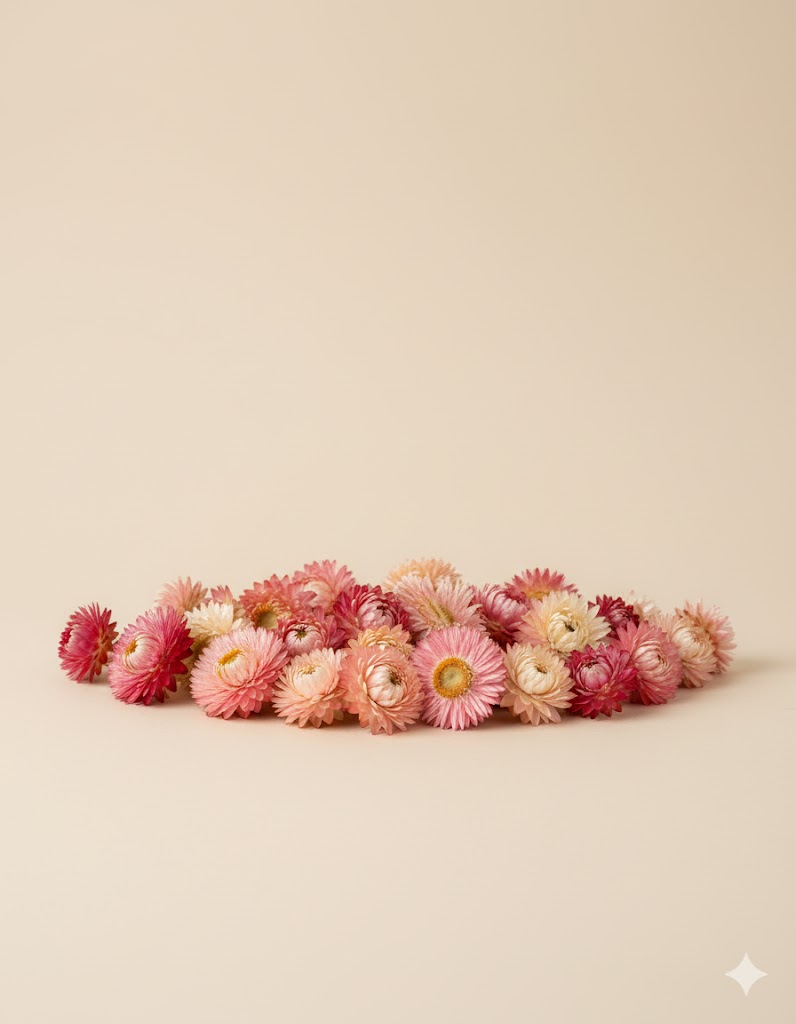 Sušené kvety helichrysumu svetloružovej farby (50 g)