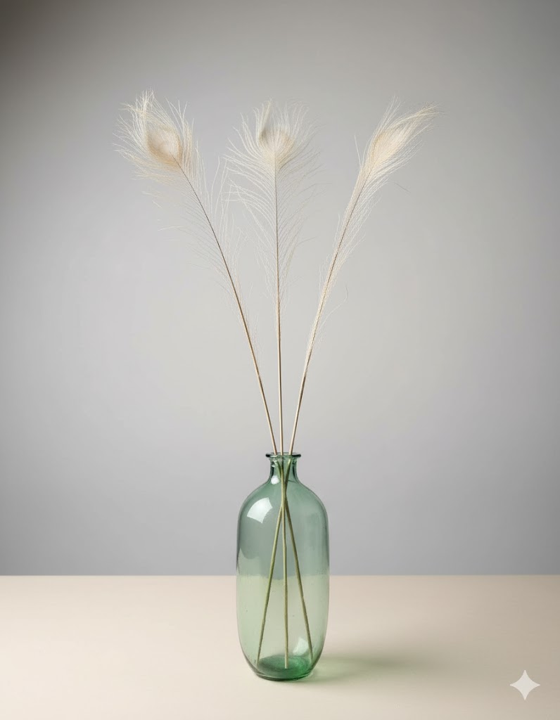 Biele pávie perie (3 stonky)