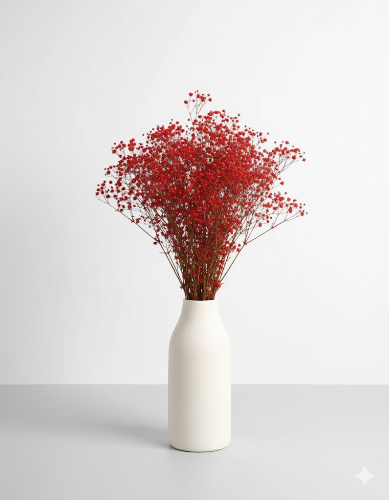 Stabilizovaná červená gypsophila (5 stoniek)