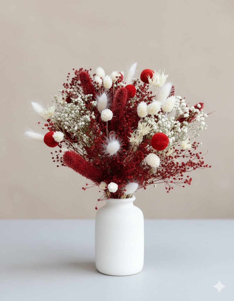 Sušená valentínska kytica