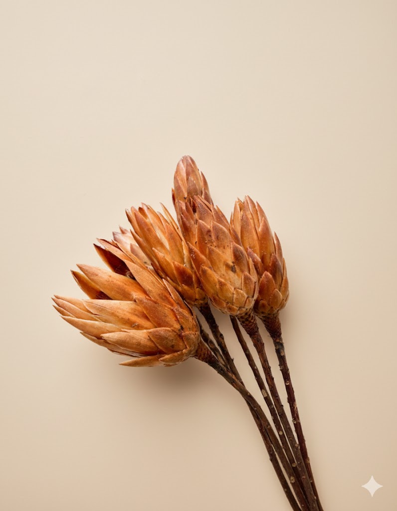 Sušená protea slonovinová (6 stoniek)