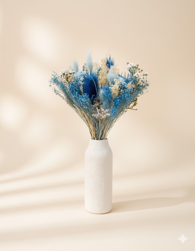 Modrá sušená kytica
