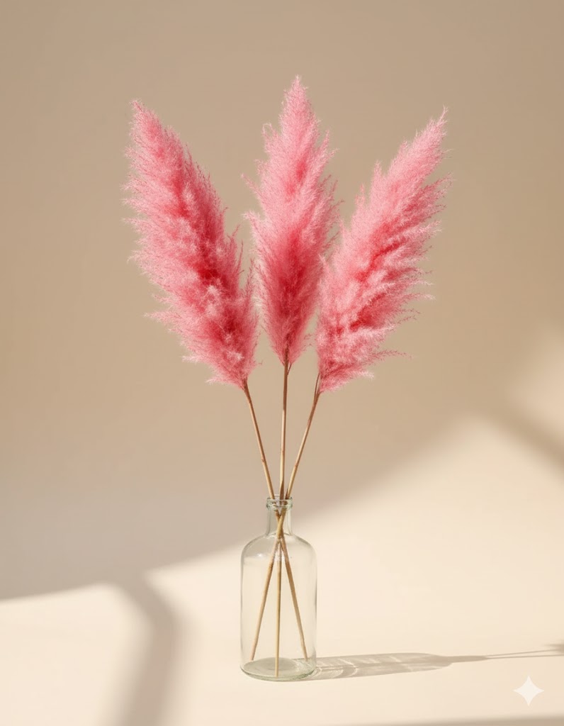 Ružová pampová tráva (3 stonky)