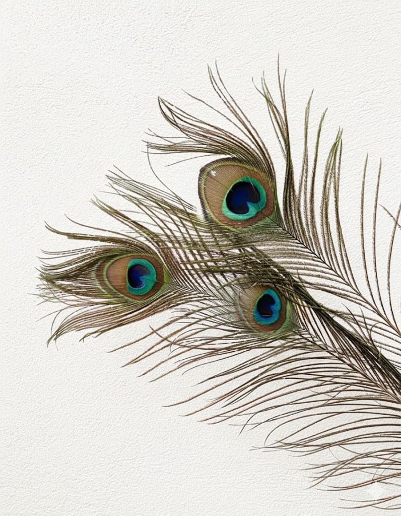 Pávie perá (3 stonky)