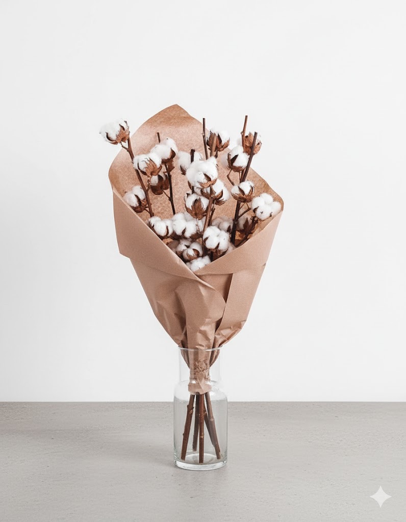 Kytica z bavlnených kvetov