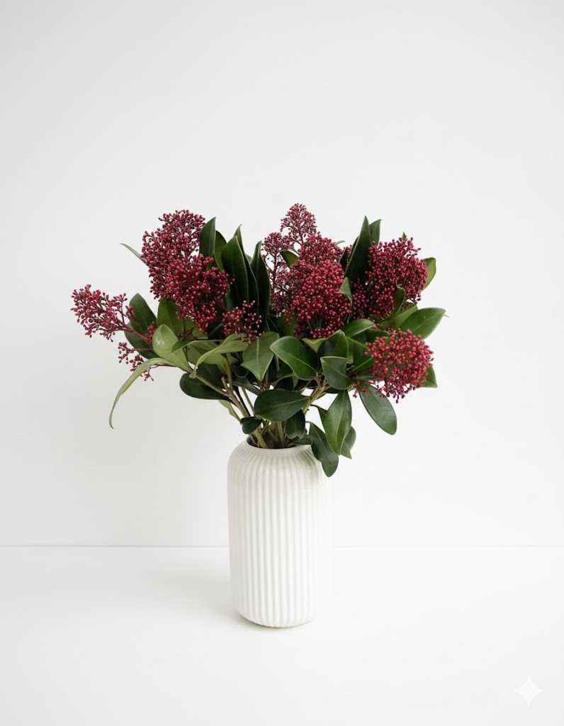 Červená skimmia (5 stoniek)