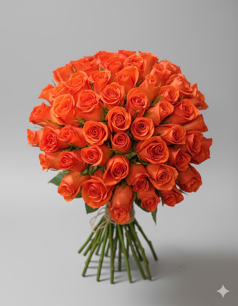 Kytica oranžových ruží na mieru