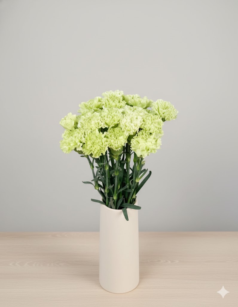 Zelený karafiát Sim (20 stoniek)