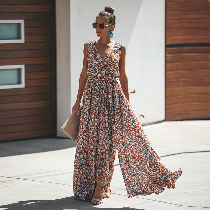 Kwiatowa sukienka maxi w stylu boho