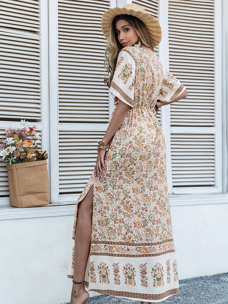 Sukienka maxi w kwiaty boho