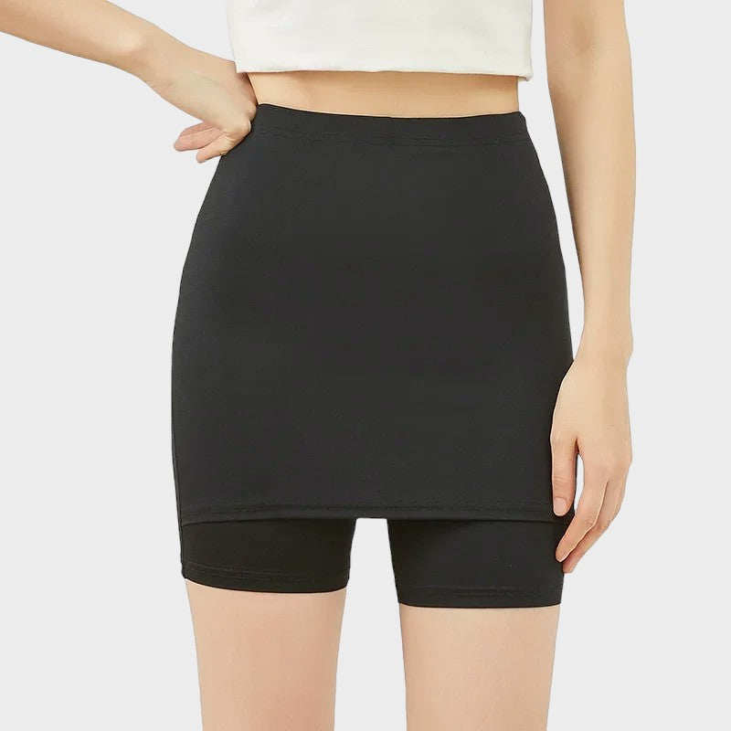 Zwarte korte rok-shorts voor vrouwen onder rok