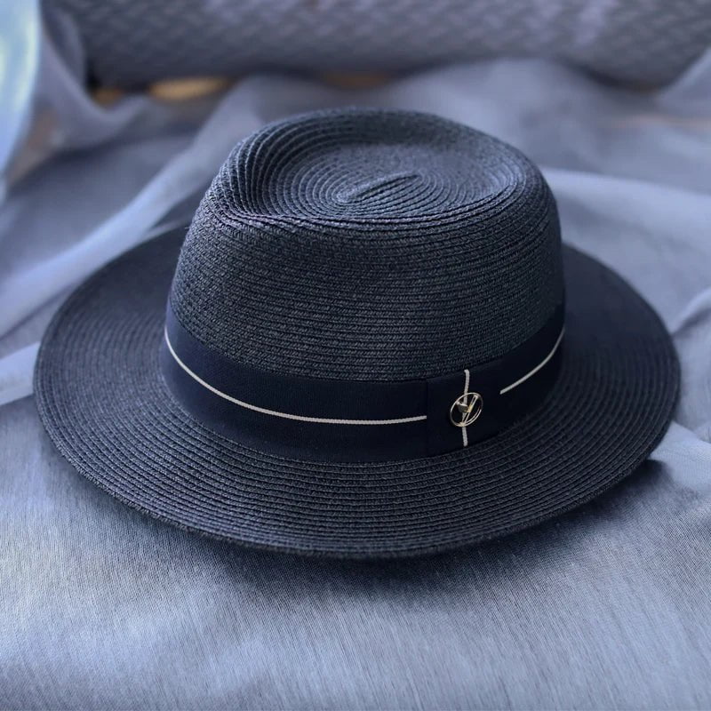 Fedora šiaudinė skrybėlė