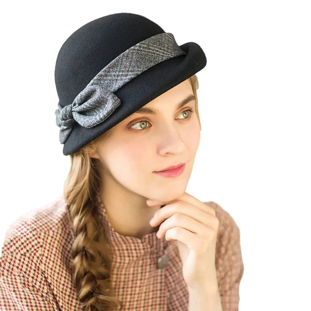 Vintažinė veltinio cloche kepurė