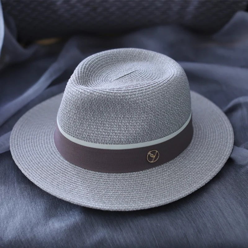 Fedora šiaudinė skrybėlė