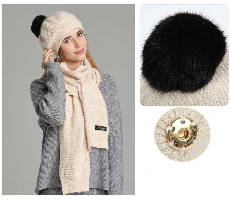Elegantiška aukštos kokybės šaliko kepurė moterims
