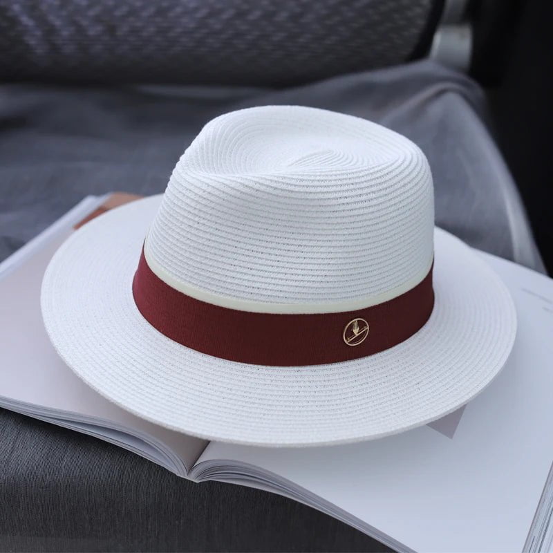 Fedora šiaudinė skrybėlė