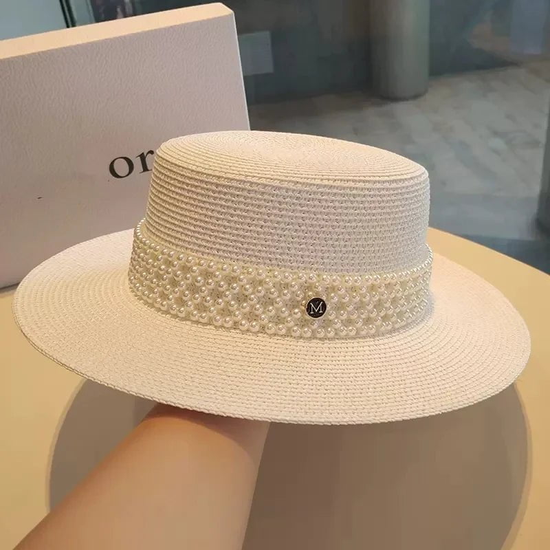 Elegantiška šiaudinė skrybėlė