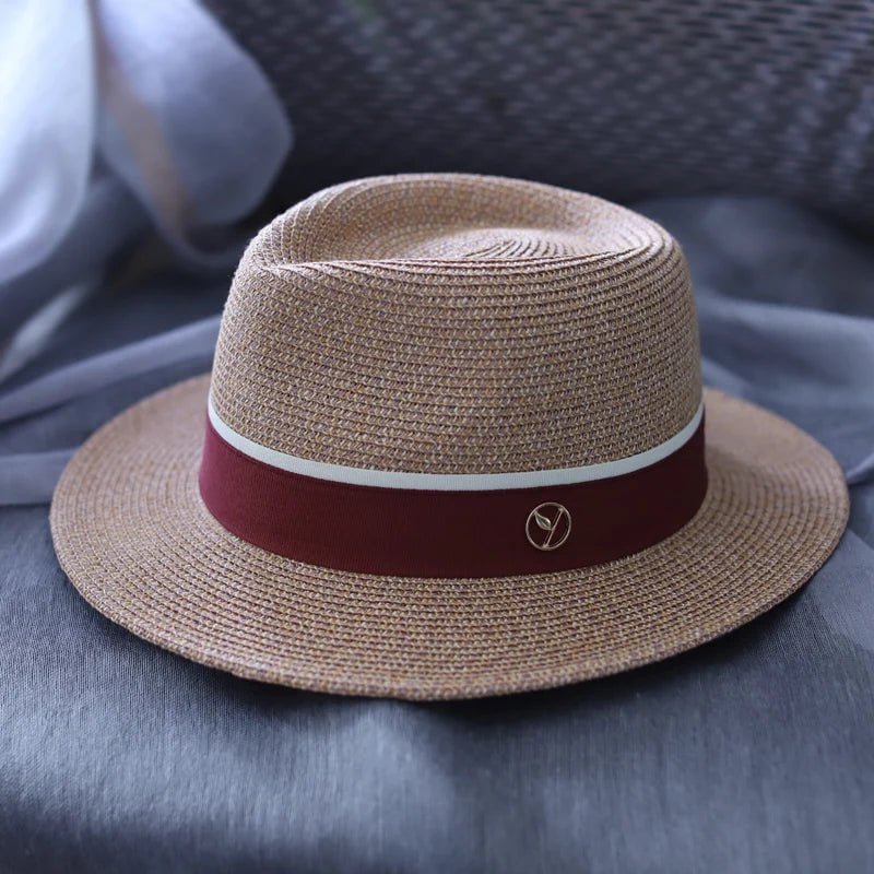 Fedora šiaudinė skrybėlė