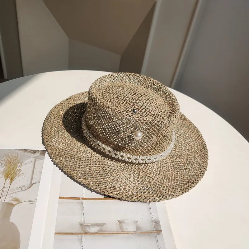 Fedora šiaudinė skrybėlė