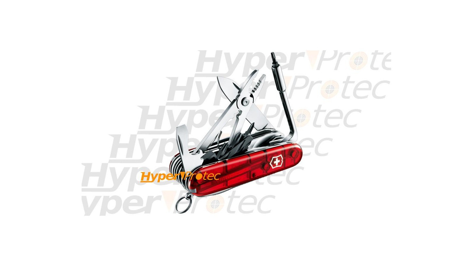 Cuțit elvețian Victorinox - Cyber Tool 41 de instrumente roșu transparent