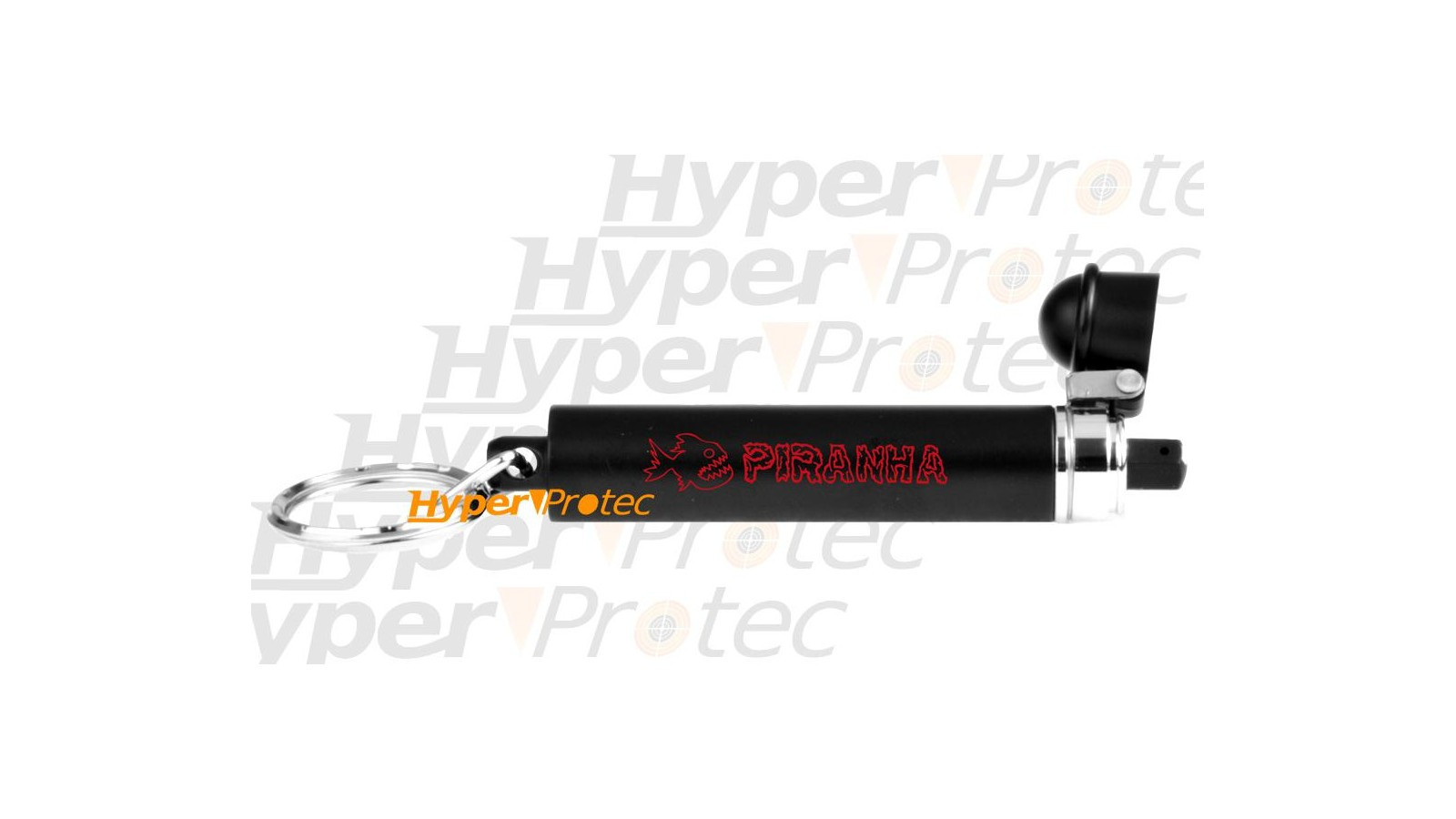 Spray lacrimogen Piranha cu piper, breloc - negru