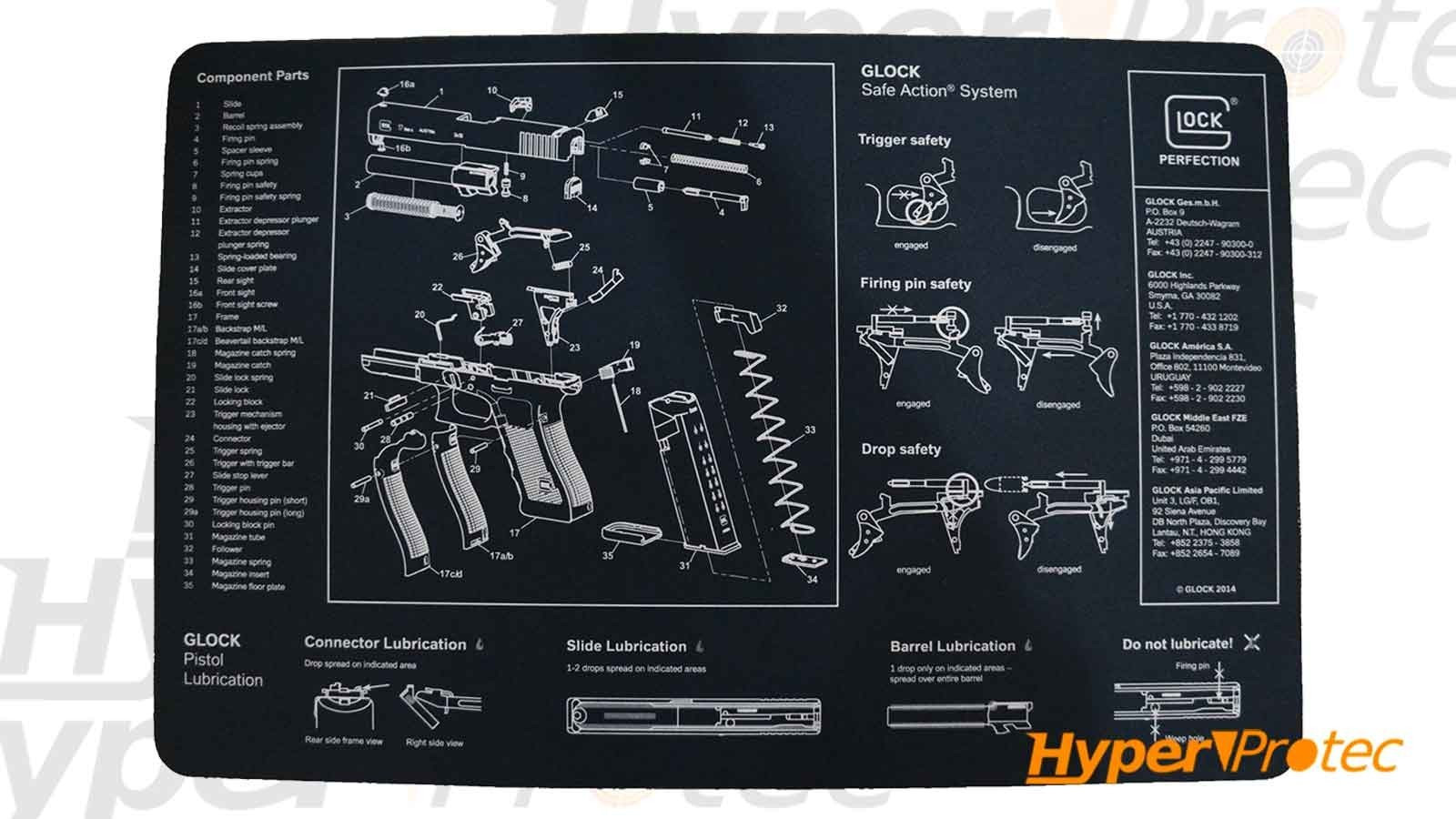 Постелка за разглобяване на Glock Постелка за разглобяване на Glock