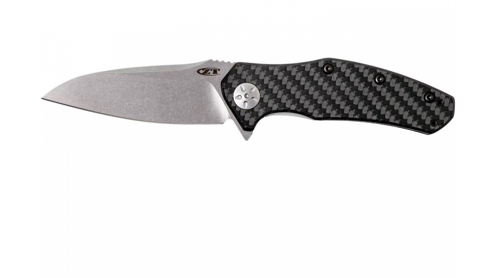 Cuțit ZT din oțel Elmax cu blocare liner lock și plăcuțe din carbon - 19 cm
