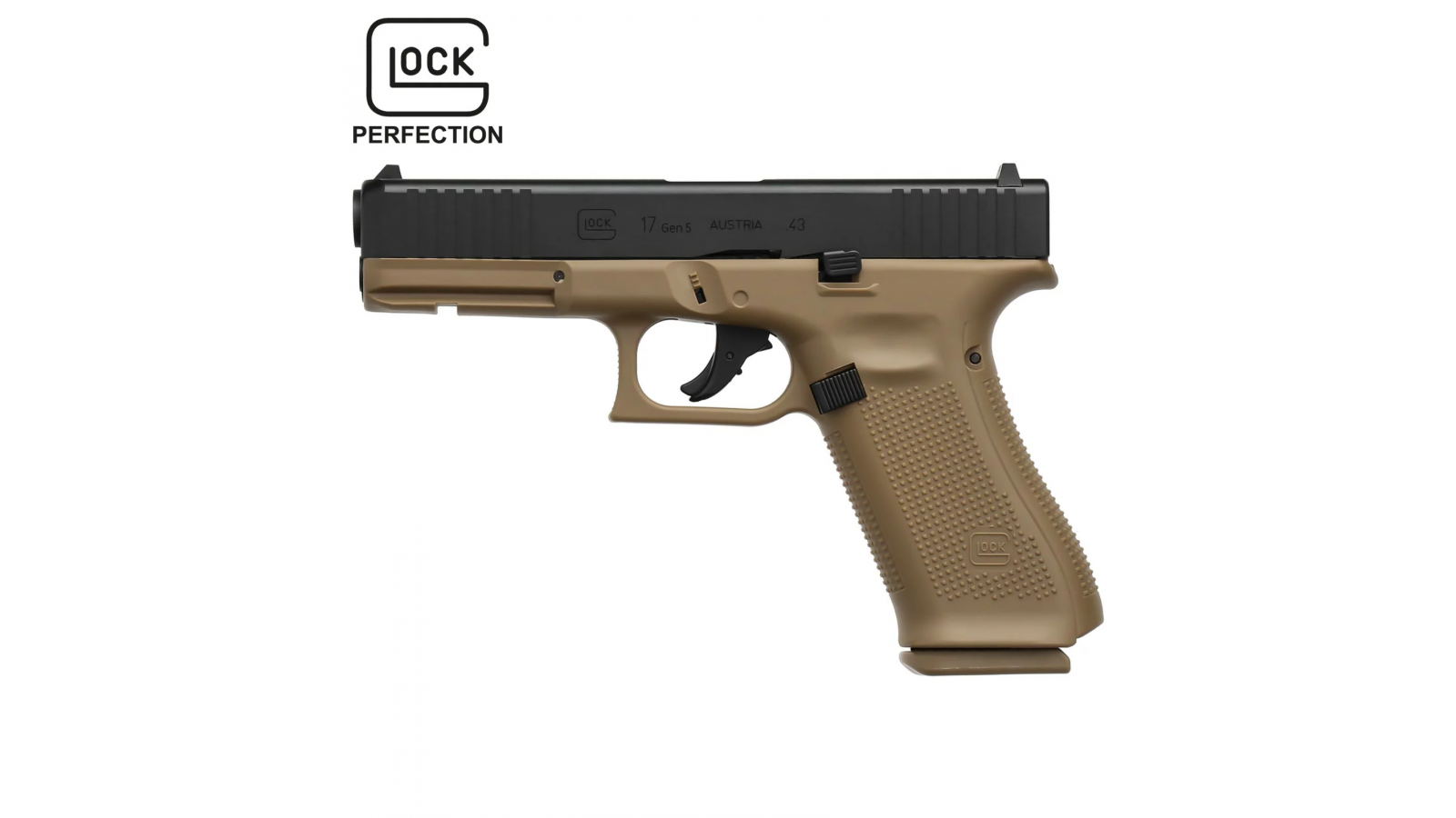 Glock 17 gen 5 t4e кал. 43 coyote – пистолет с гумени куршуми Glock 17 gen 5 t4e кал. 43 coyote – пистолет с гумени куршуми