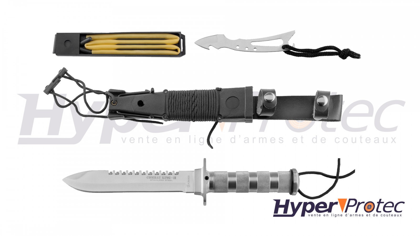 Cuțit de supraviețuire Combat King II din oțel inoxidabil