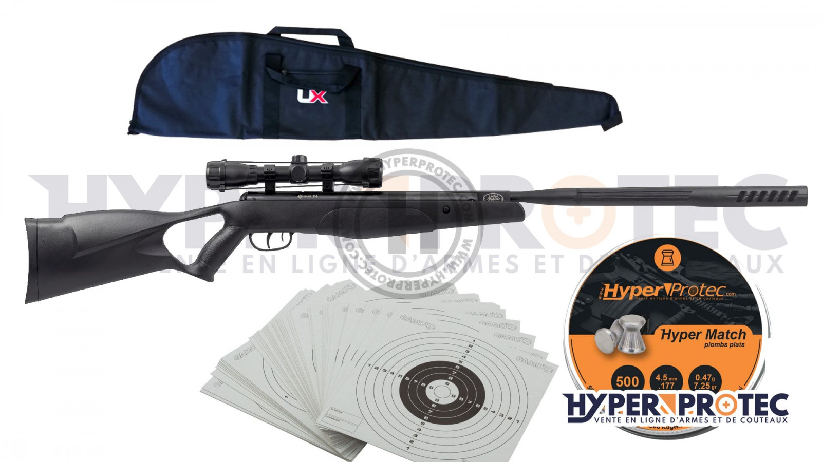 Pachet Crosman F4 + husă + plumb + țintă