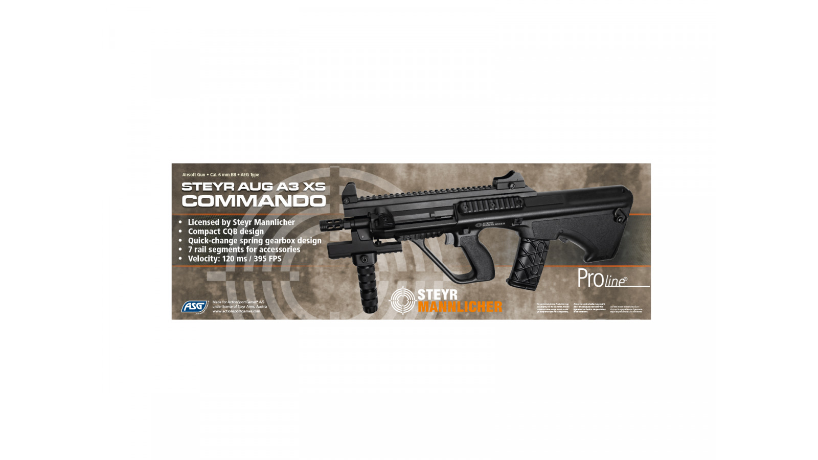 Реплика AEG Steyr AUG A3 XS Commando черна