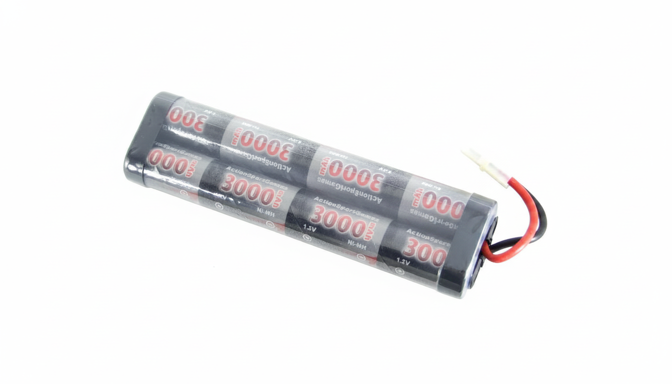 Батерия 3000 mAh 9,6 V за електрически въздушни пушки – широк тип Батерия 3000 mAh 9,6 V за електрически въздушни пушки – широк тип