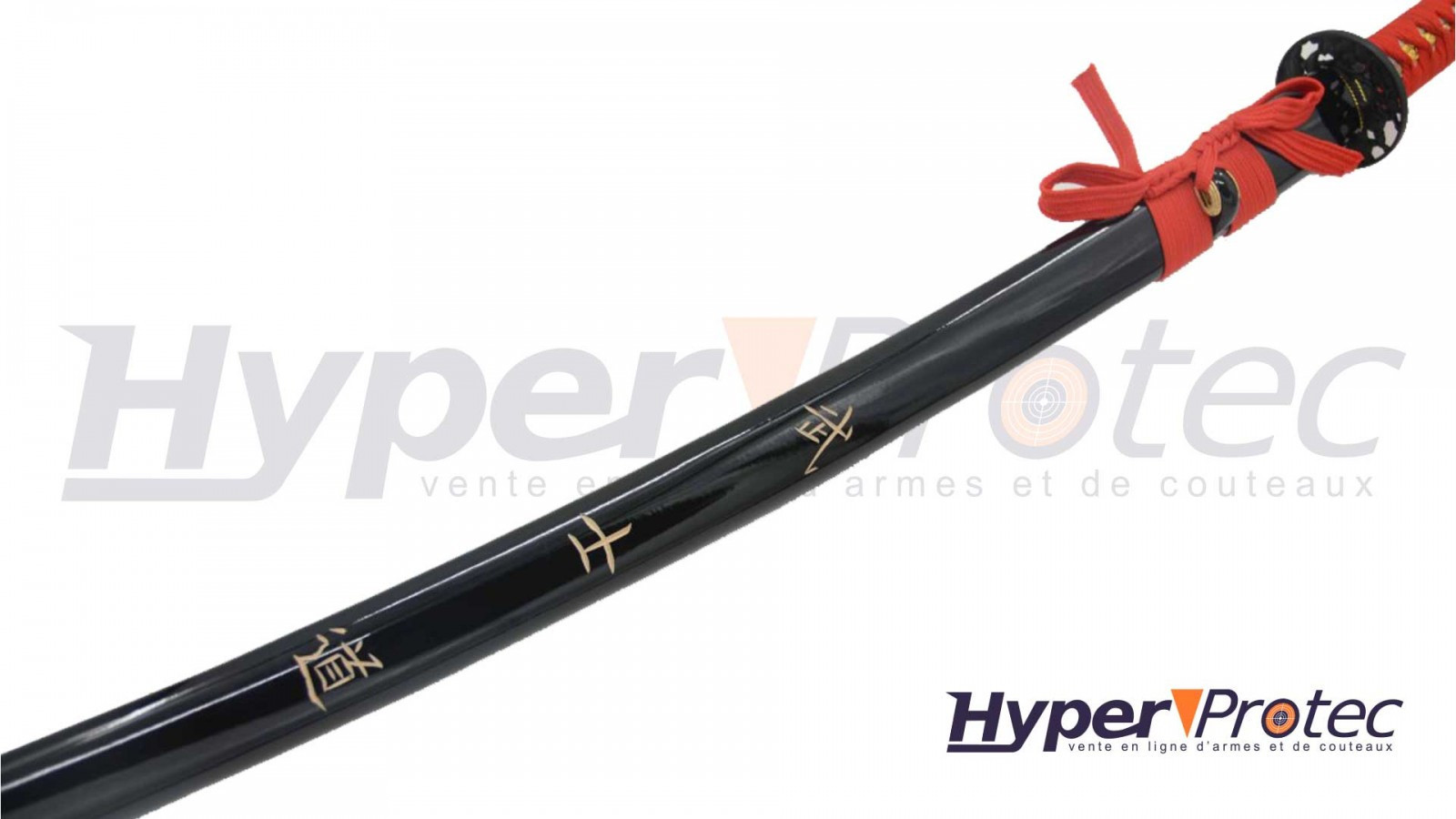 Katana Forge negru împletit roșu