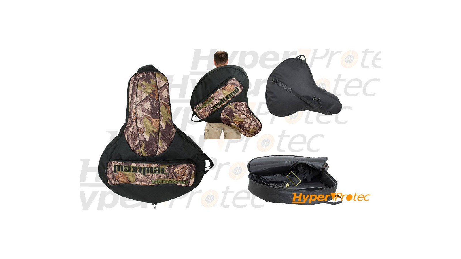 Husă de transport pentru arbaletă Maximal Scorpion negru-camuflaj